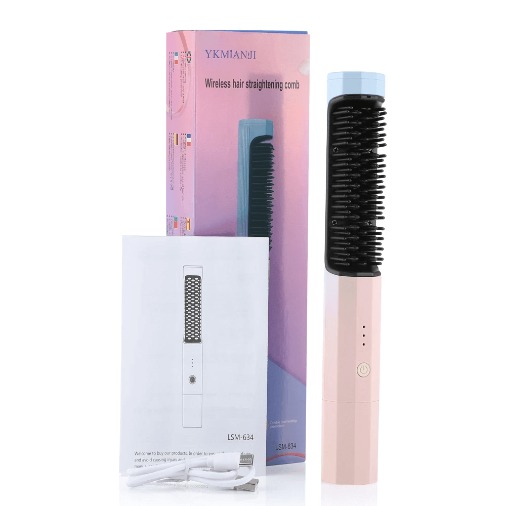 2-in-1 USB Cordless Straightening Brush