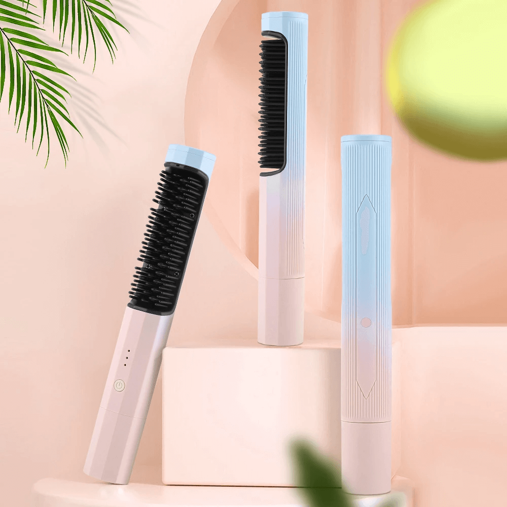 2-in-1 USB Cordless Straightening Brush